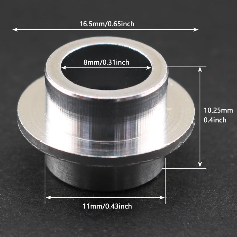 LUORNG 16PCS Roller Skate Bearing Spacer 8mm Silver Aluminium Alloy Shaft Spacer Inline Skate Bearing Spacer Accessories for Skateboard Skate Electric Scooters - Image 3